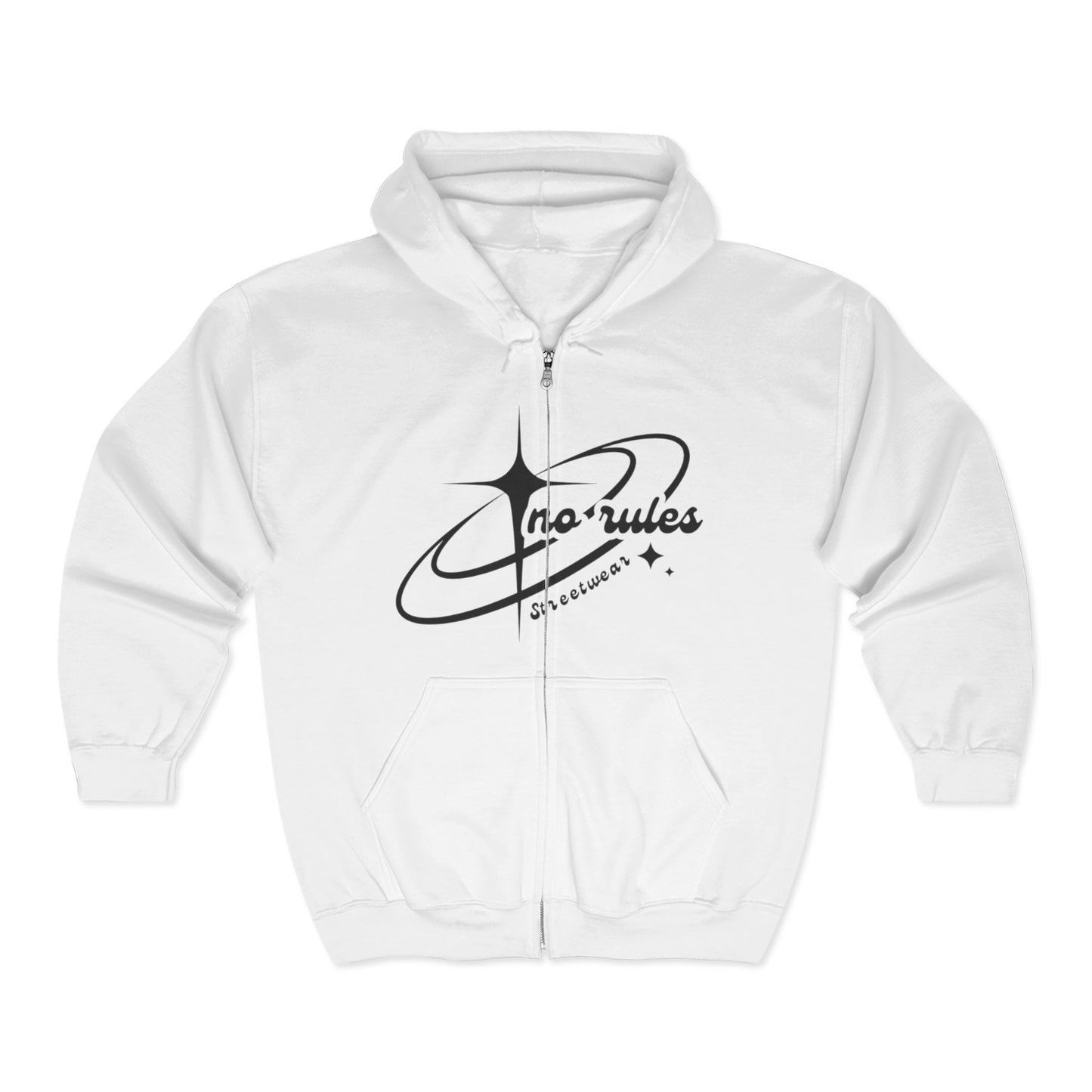 No Rules Hooded Sweatshirt, Zip Hoodie in Various Colors and Sizes, Unisex Heavy Blend™, Customizable