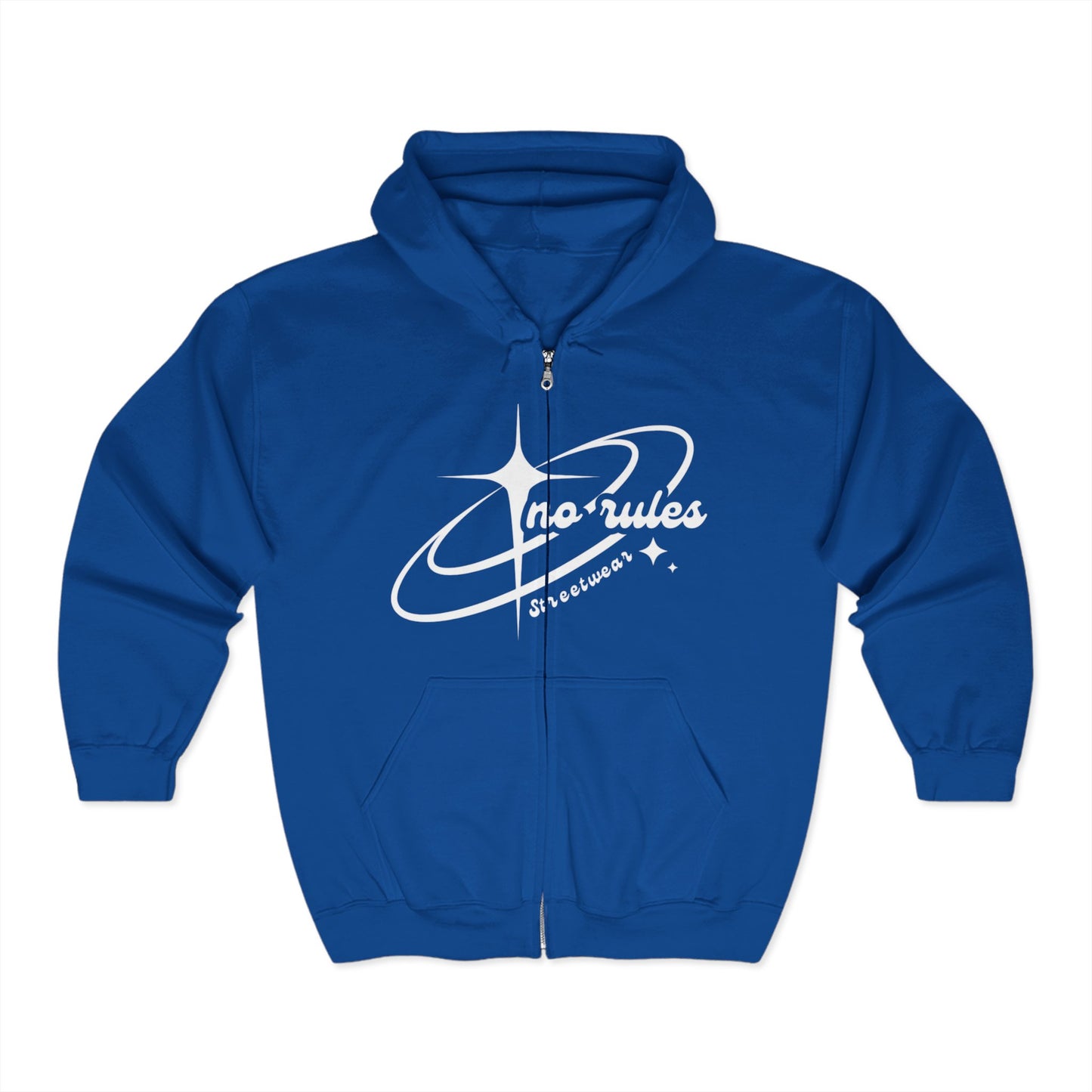No Rules Hooded Sweatshirt, Zip Hoodie in Various Colors and Sizes, Unisex Heavy Blend™, Customizable