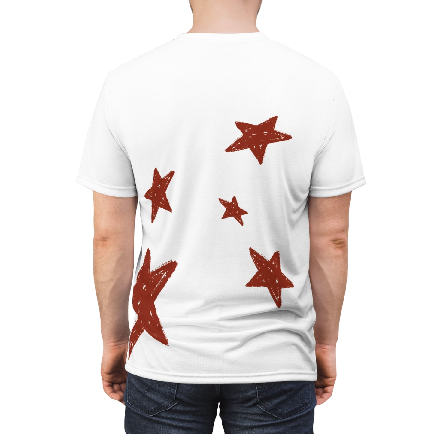 T-shirt motif "étoiles rouges"