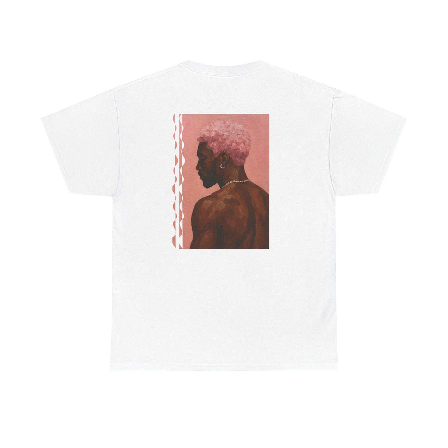 T-shirt design "homme coiffure rose"