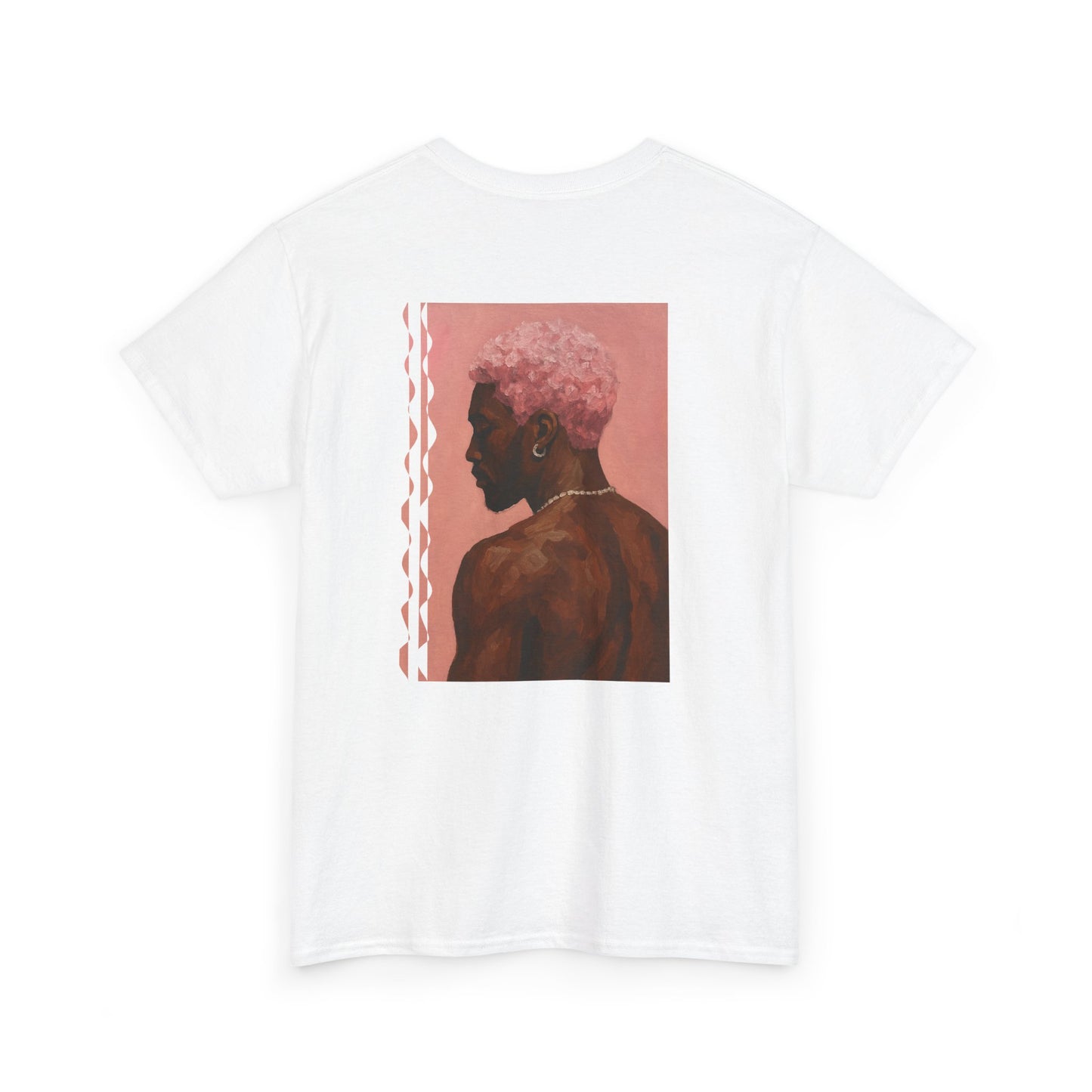 T-shirt design "homme coiffure rose"