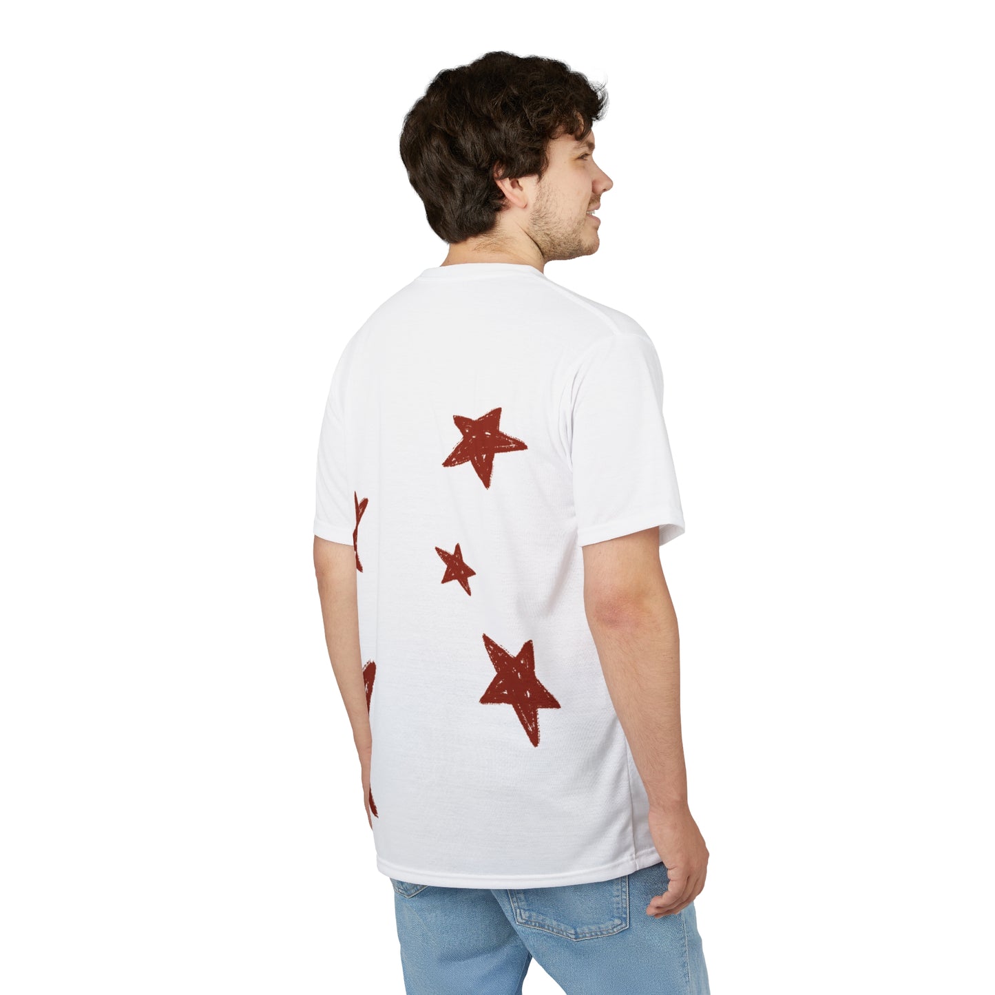 T-shirt motif "étoiles rouges"