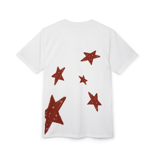 T-shirt motif "étoiles rouges"