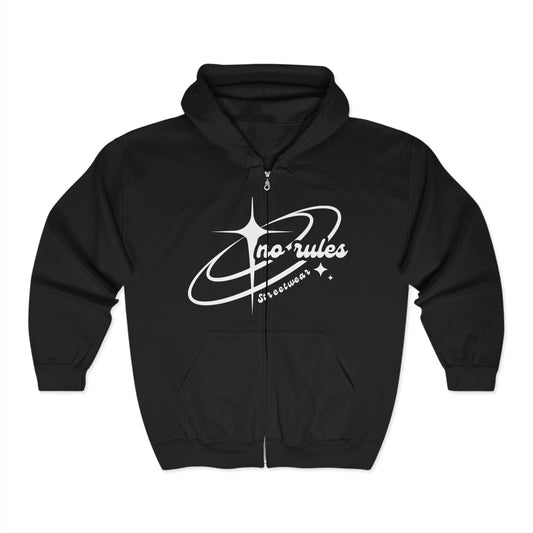 No Rules Hooded Sweatshirt, Zip Hoodie in Various Colors and Sizes, Unisex Heavy Blend™, Customizable